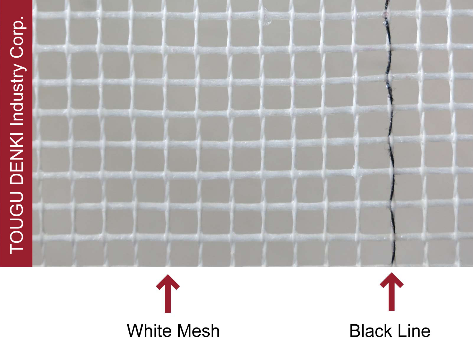 Black Printing Line on White Mesh Black Printing Line on White Mesh